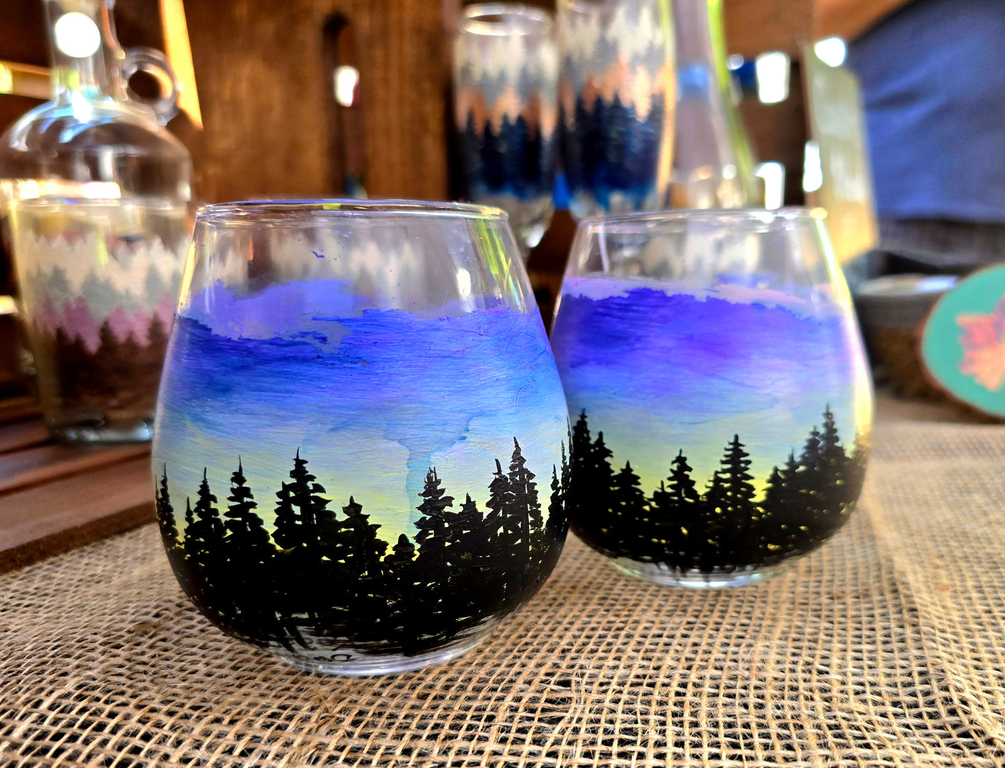 Wine Glass- Skyline Sunset Art