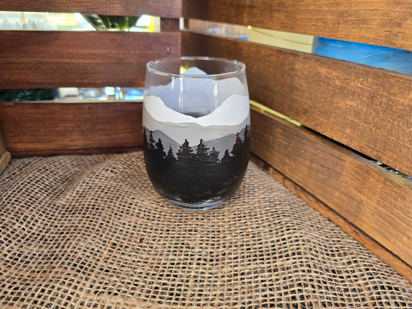 Wine Glass- Mountain Art