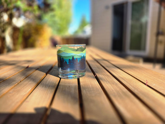 Double Old Fashioned Glass- Mountain Art