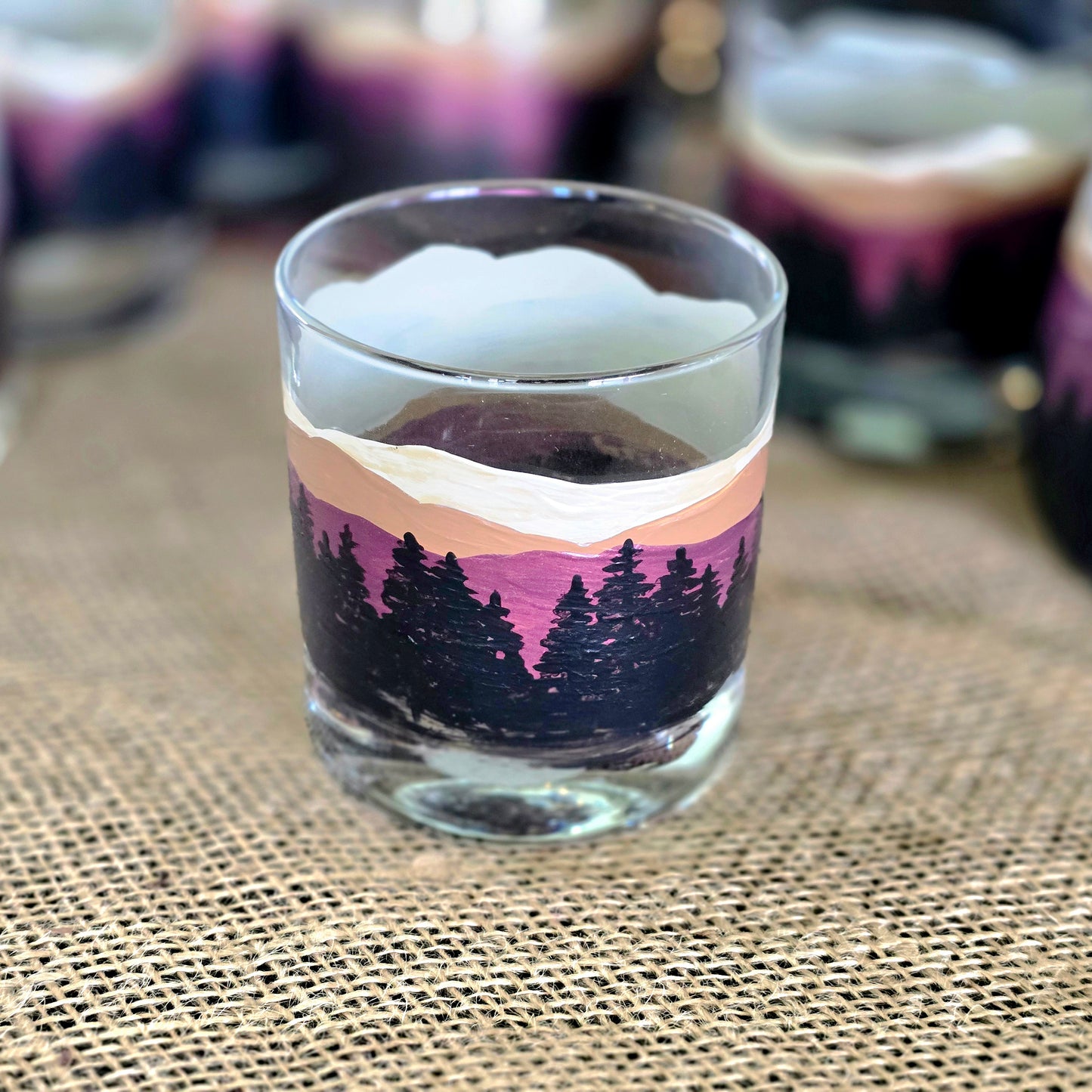 Double Old Fashioned Glass- Mountain Art