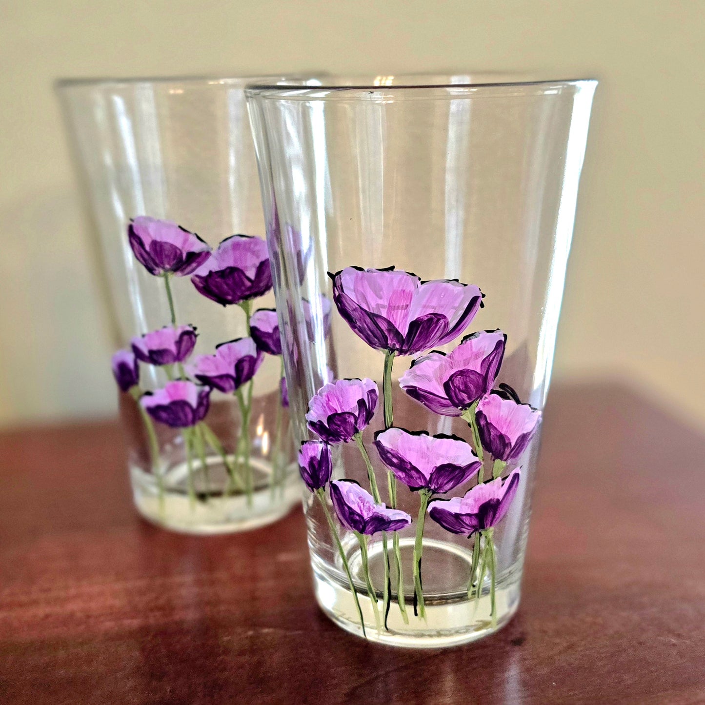 Pint Glass- Poppy Art