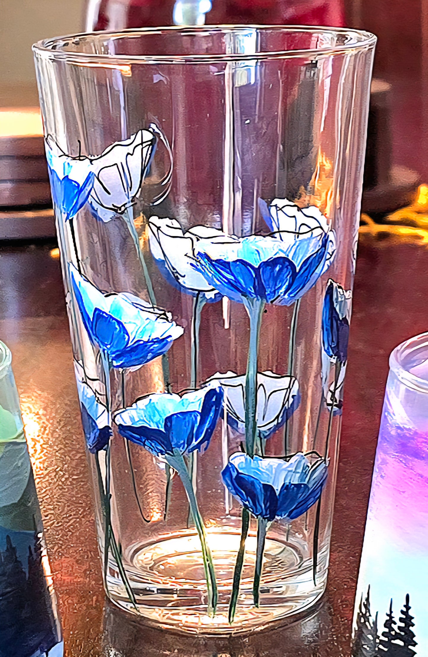 Pint Glass- Poppy Art