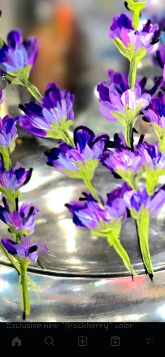 Double Old Fashioned Glass- Lavender Art