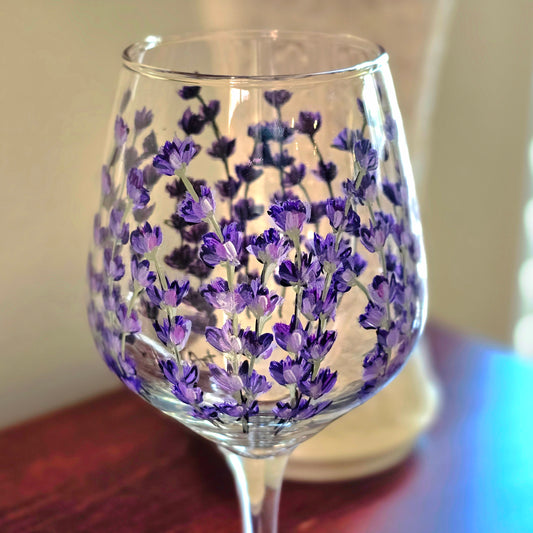 Wine Glass- Lavender Art