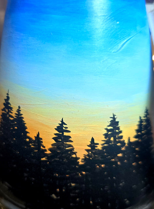 Pint Glass- Skyline Sunset Art