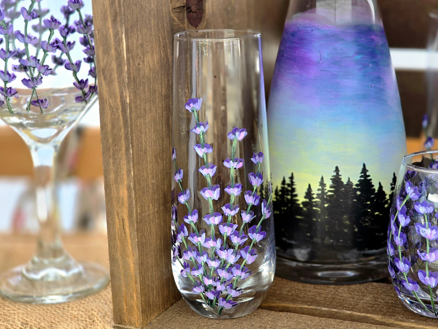 Stemless Flutes- Lavender Art