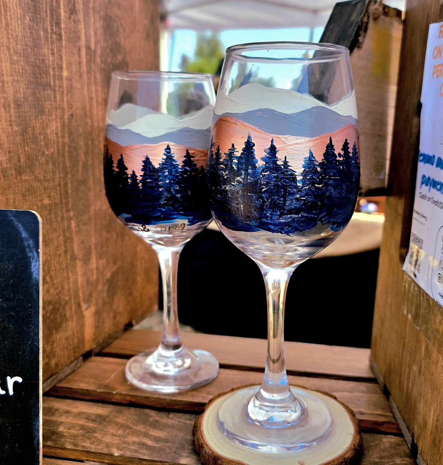 Wine Glass- Mountain Art