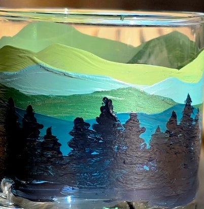 Double Old Fashioned Glass- Mountain Art
