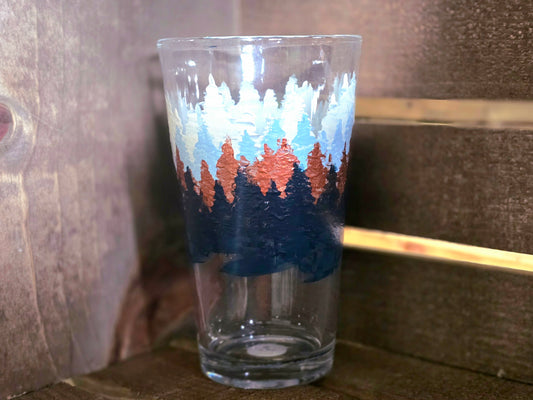 Pint Glass- Forest Trees Art