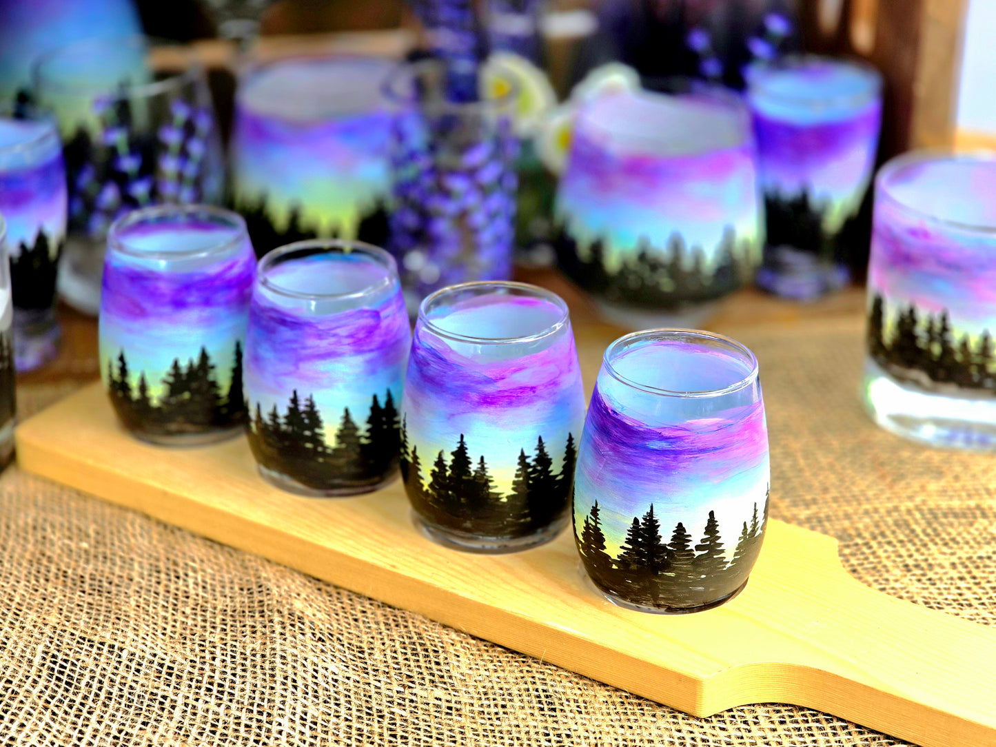 Taster Glasses and Sets- Skyline Sunset Art
