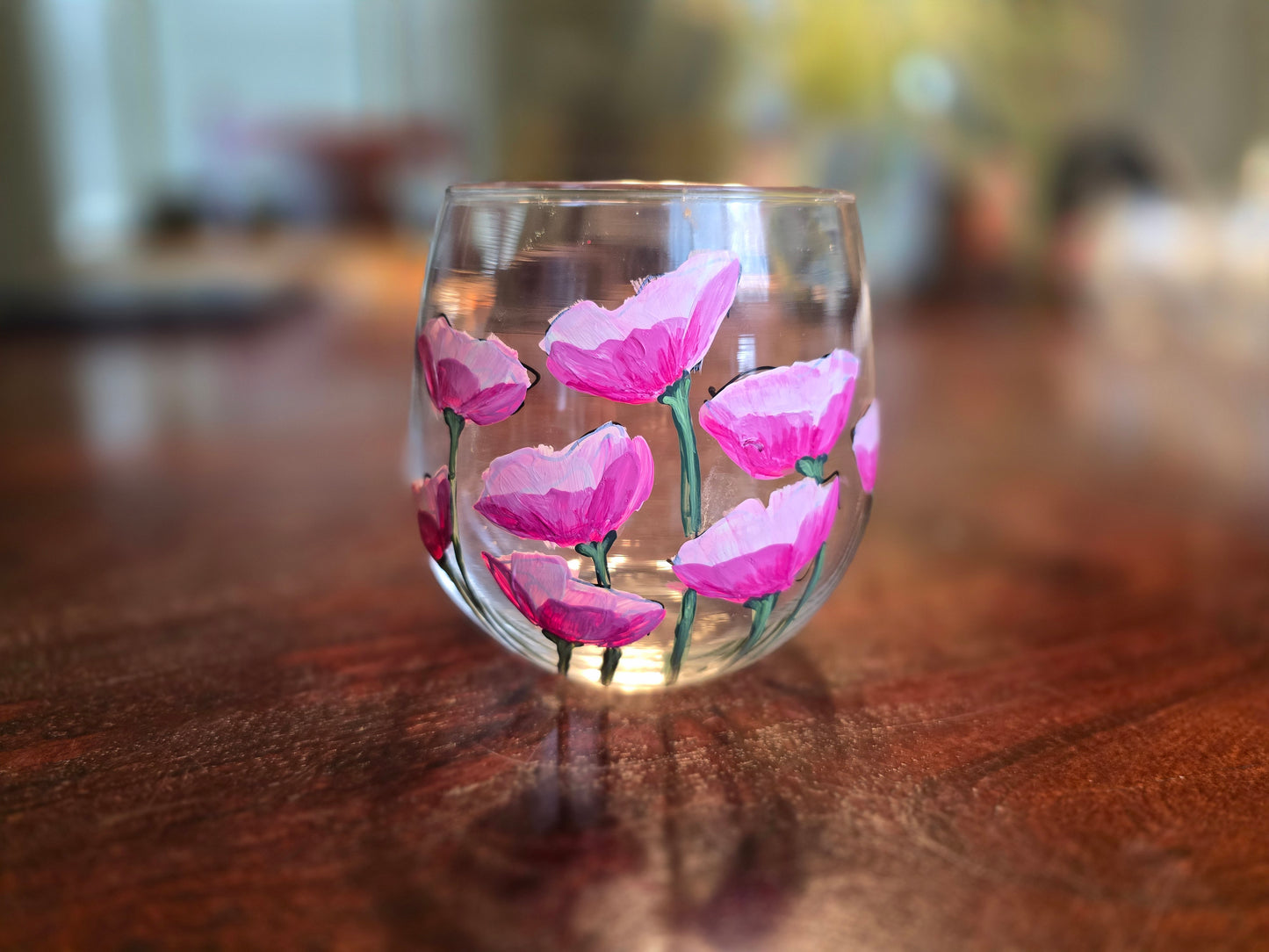 Wine Glass- Poppy Art