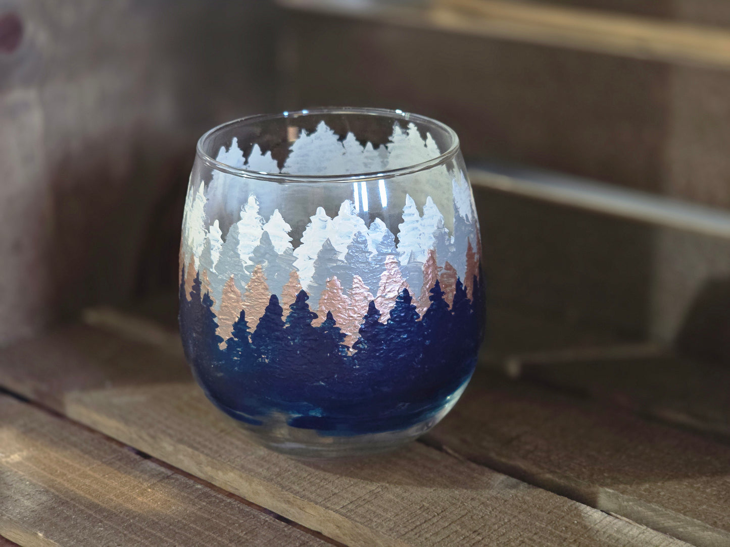 Red Wine Glass- Forest