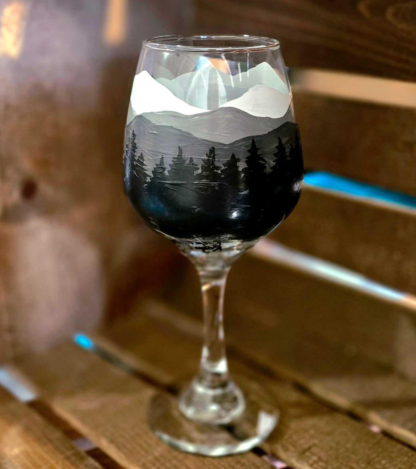 Wine Glass- Mountain Art