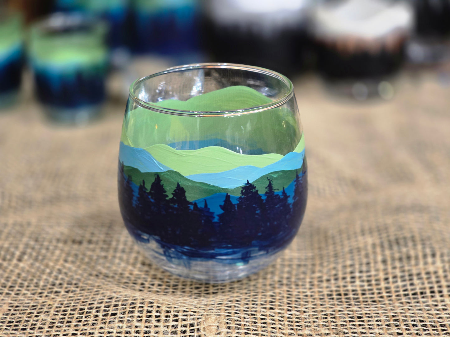 Wine Glass- Mountain Art