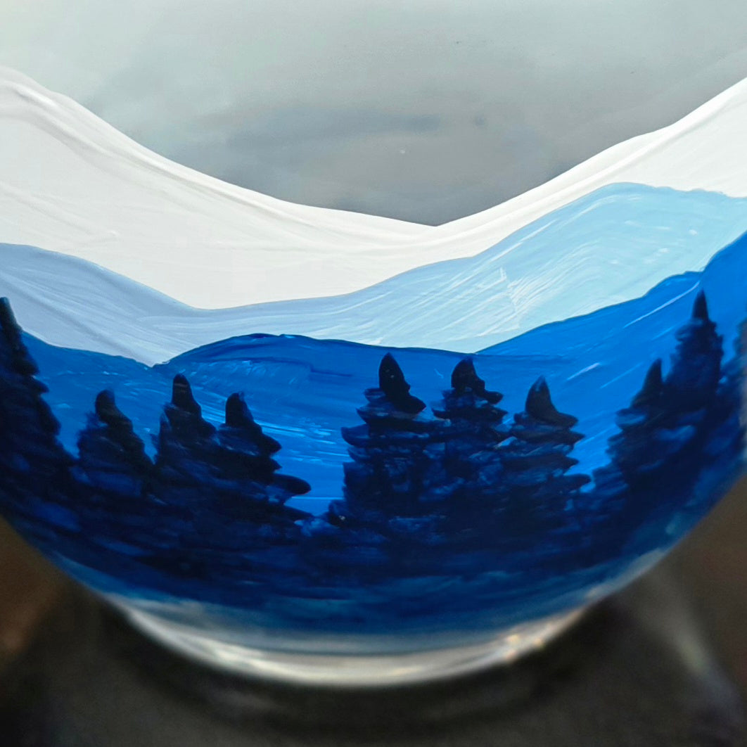 Wine Glass- Mountain Art