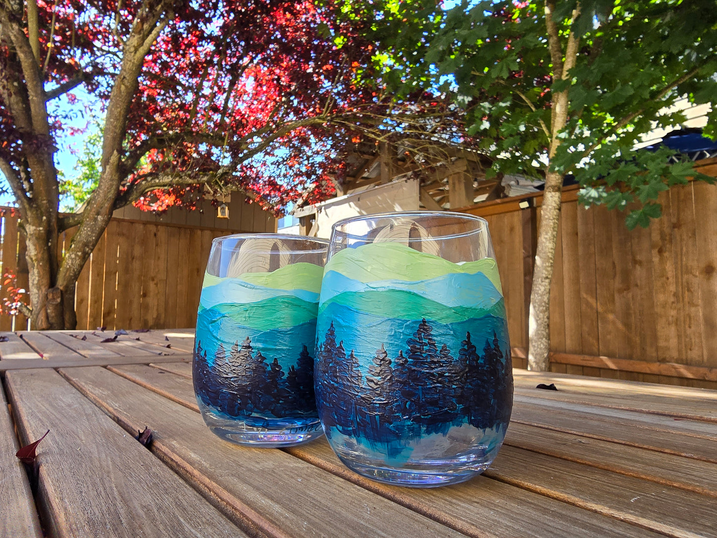 Wine Glass- Mountain Art
