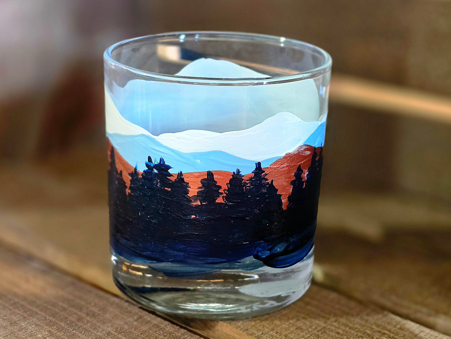 Dbl Old- Fashioned Glass- Mountains