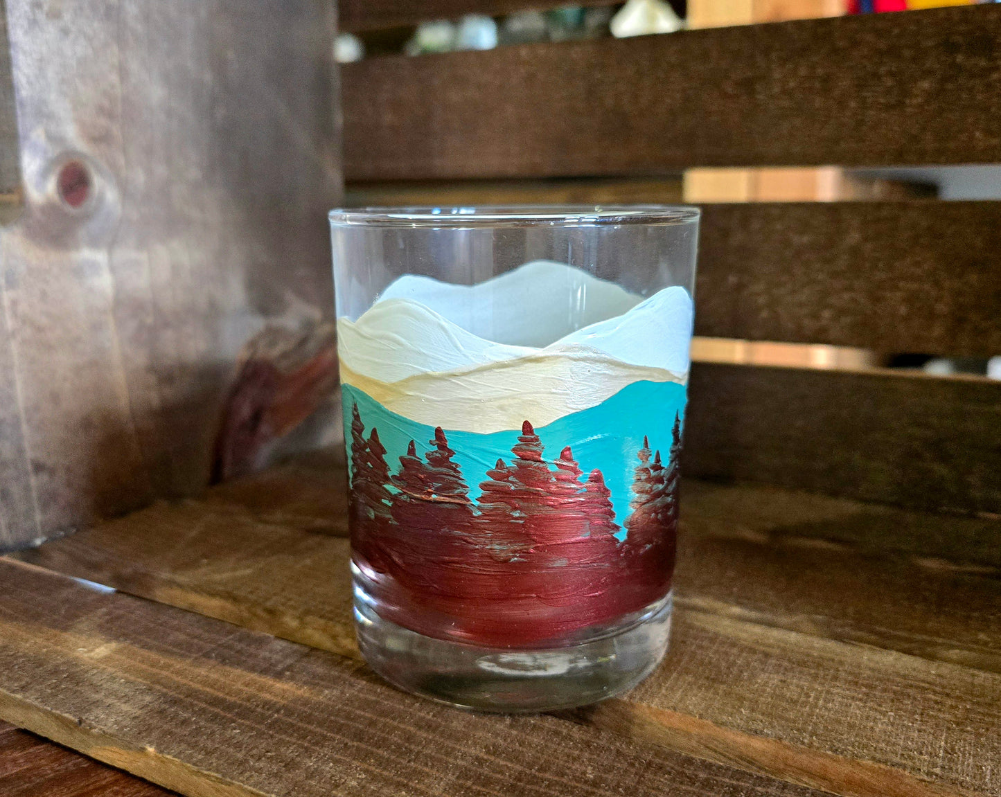 Dbl Old- Fashioned Glass- Mountains